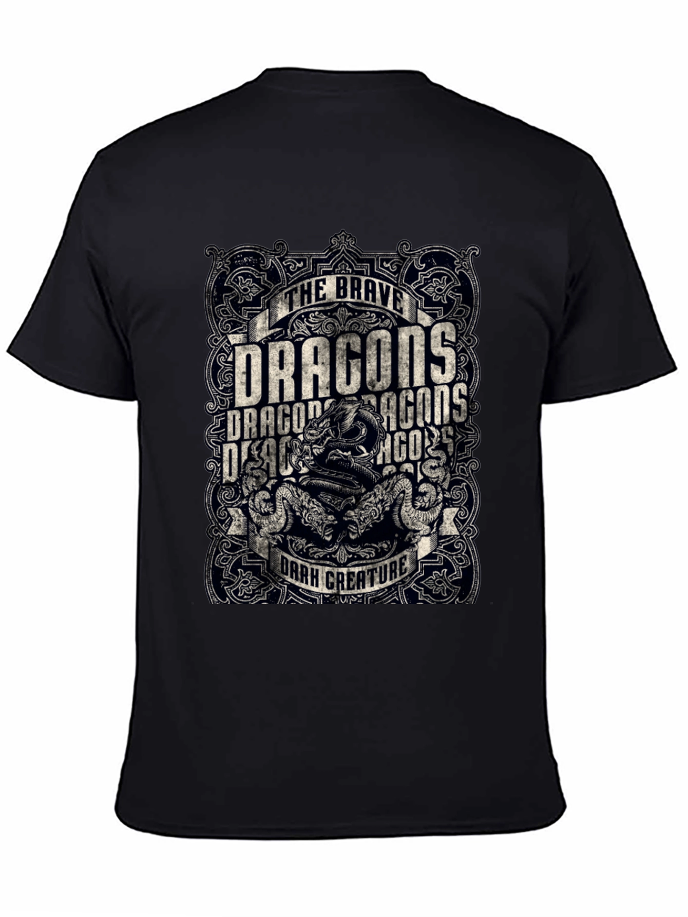 Brave Dragons Dark Creature Graphic Tee
