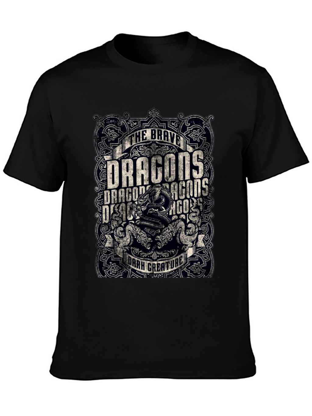 Brave Dragons Dark Creature Graphic Tee