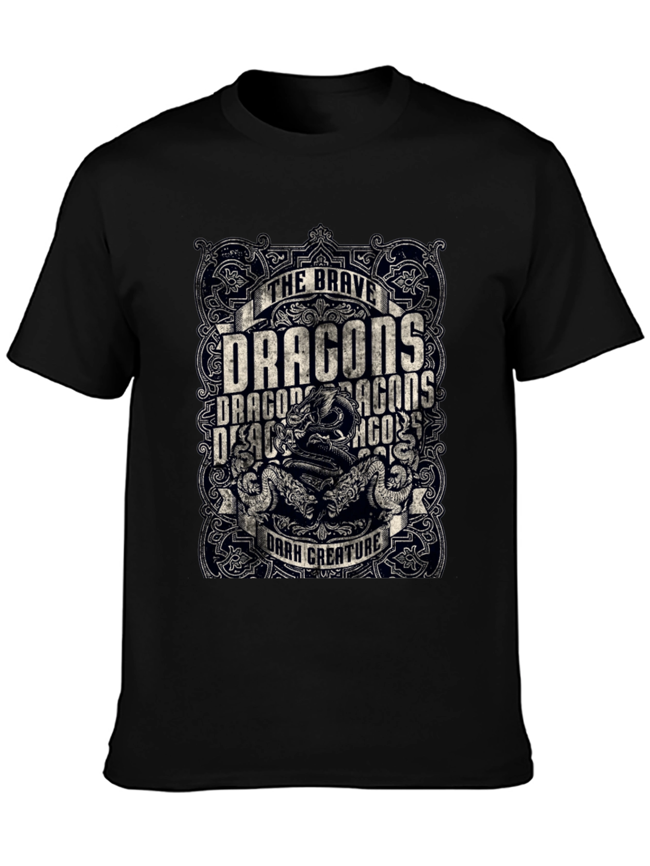 Brave Dragons Dark Creature Graphic Tee