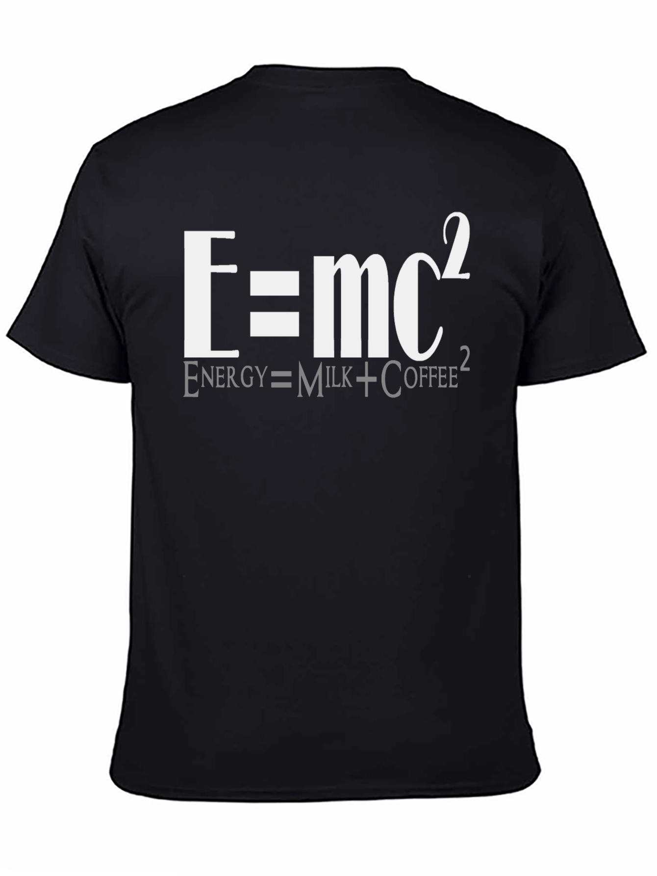 E=mc2 Funny Coffee T-Shirt - Milk Energy Equation Tee