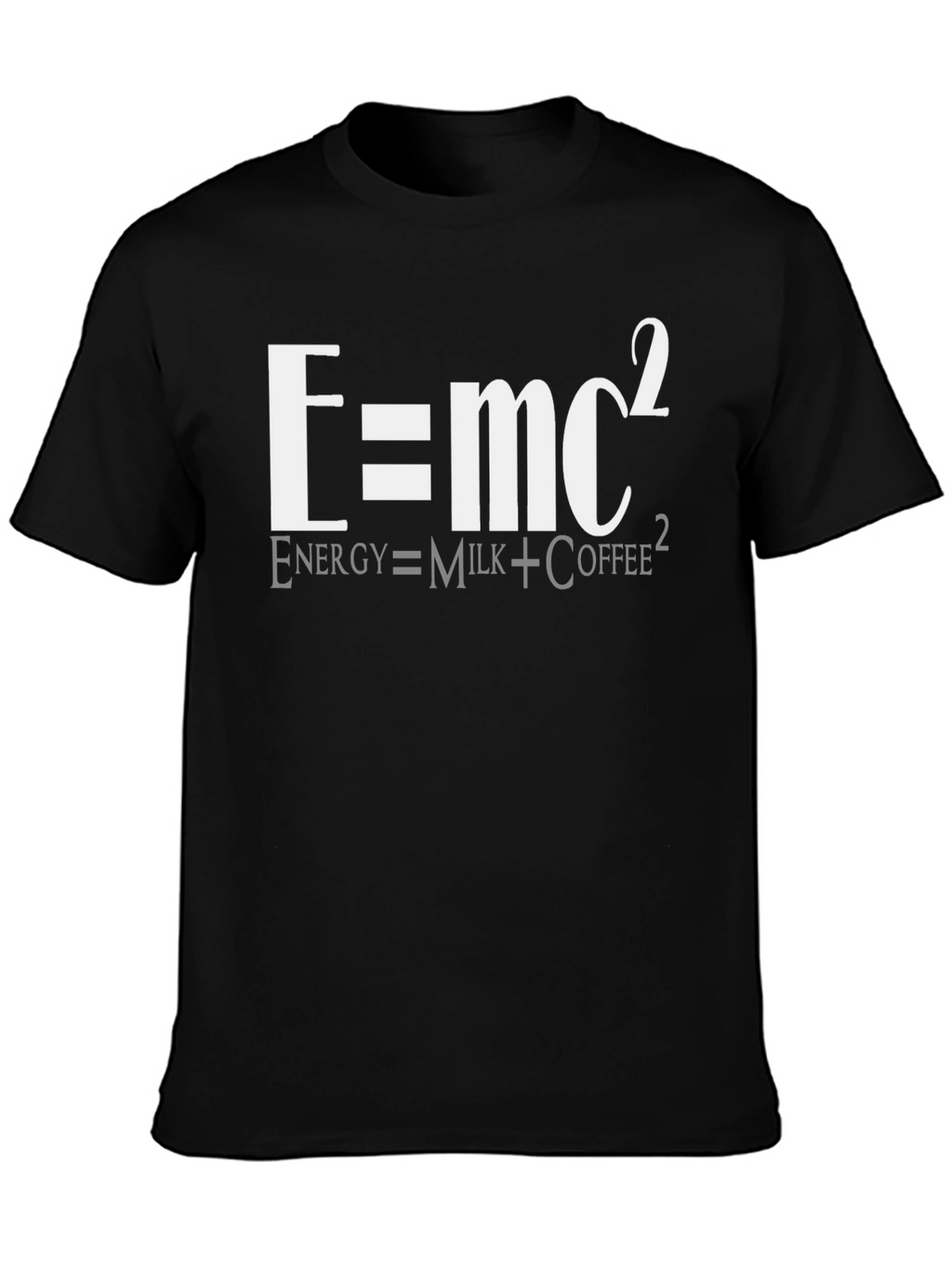 E=mc2 Funny Coffee T-Shirt - Milk Energy Equation Tee
