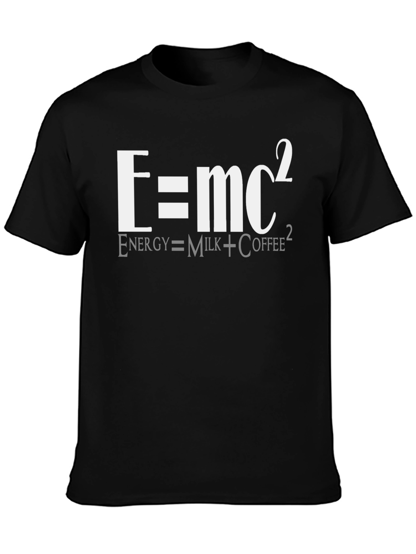 E=mc2 Funny Coffee T-Shirt - Milk Energy Equation Tee