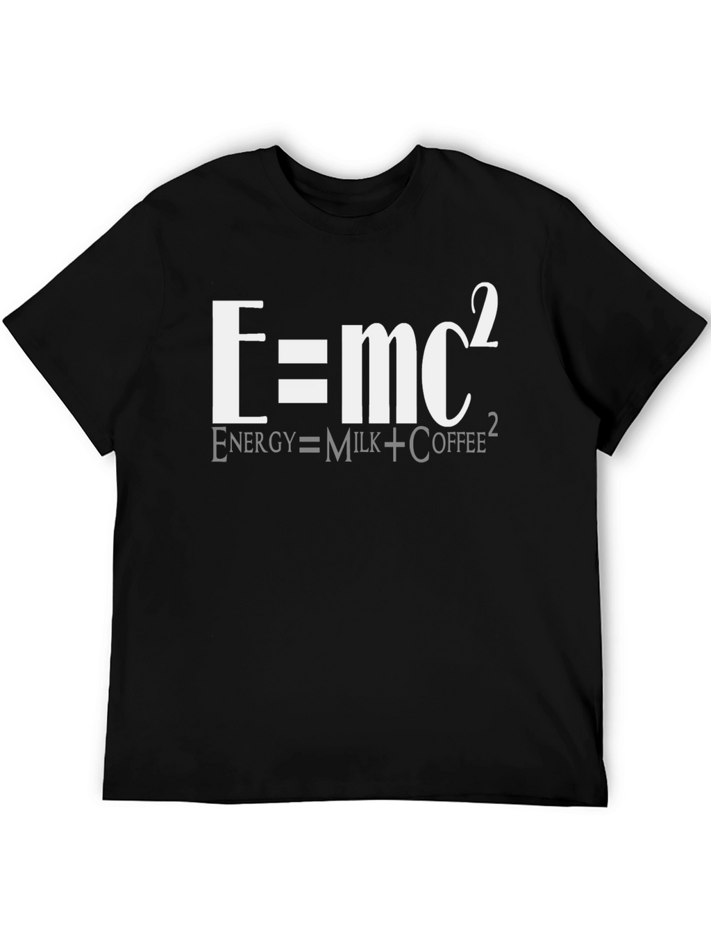 E=mc2 Funny Coffee T-Shirt - Milk Energy Equation Tee