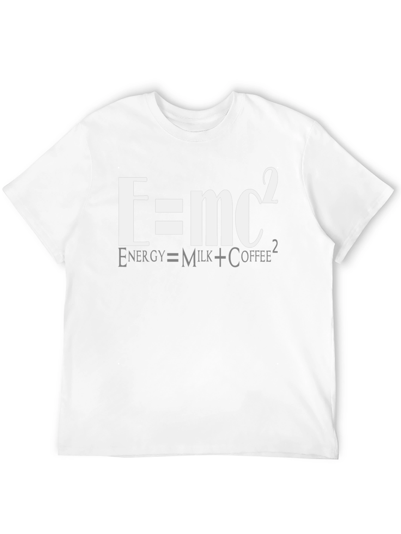 E=mc2 Funny Coffee T-Shirt - Milk Energy Equation Tee