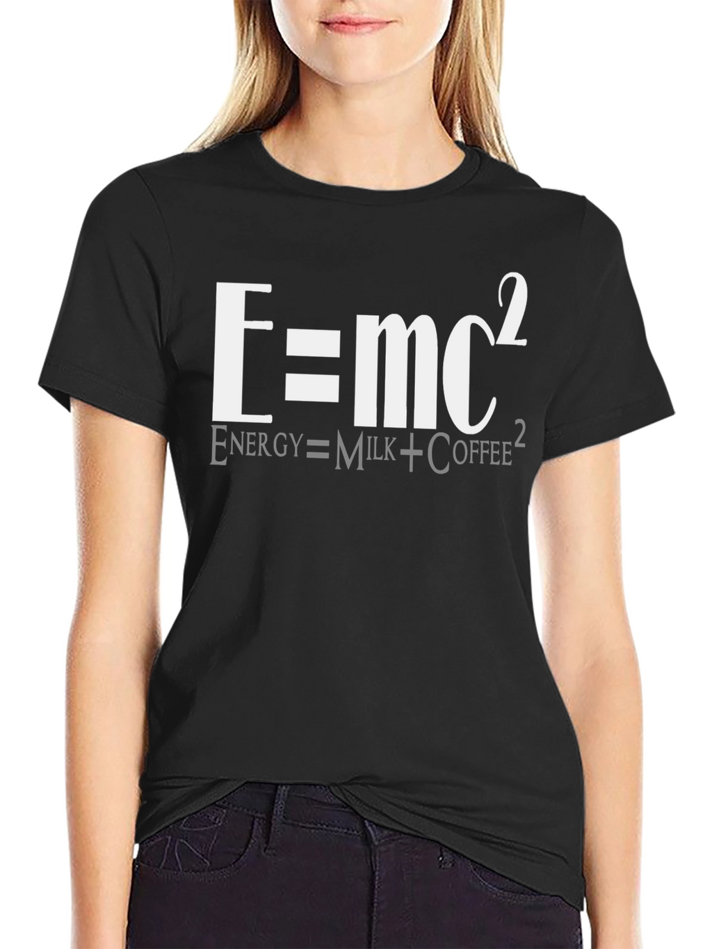 E=mc2 Funny Coffee T-Shirt - Milk Energy Equation Tee