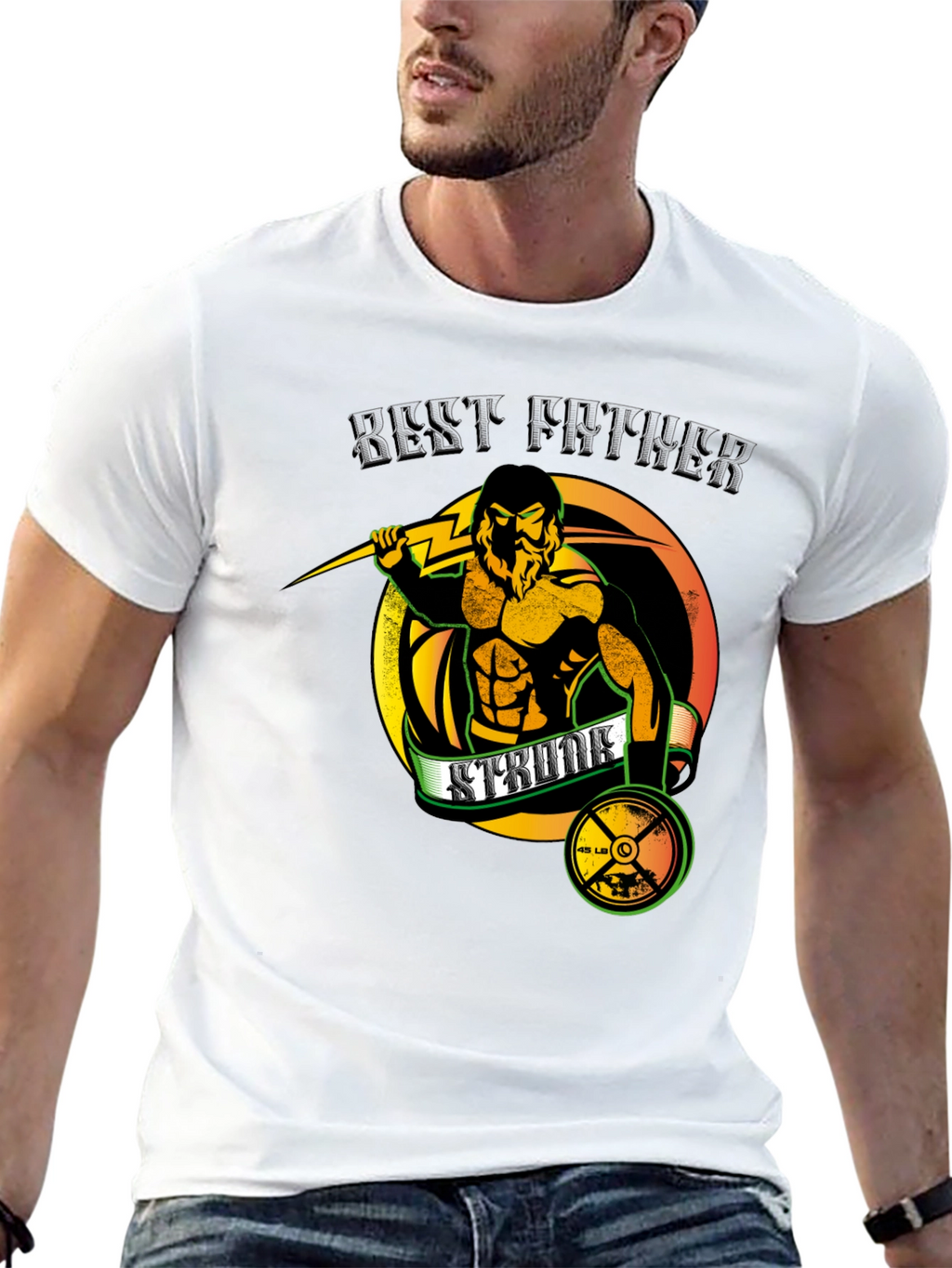 Best Father Strength Training Graphic T-Shirt