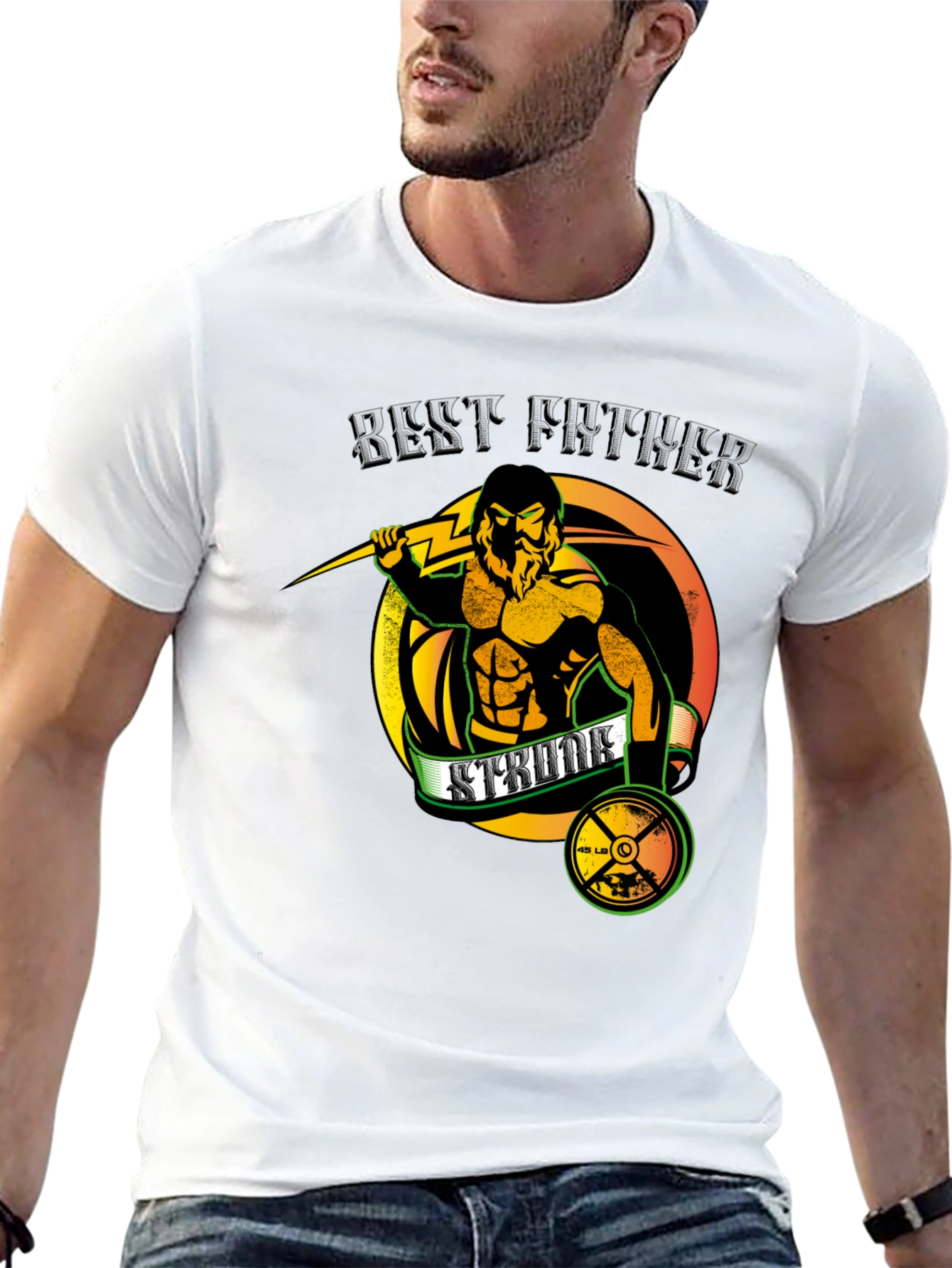 Best Father Strength Training Graphic T-Shirt