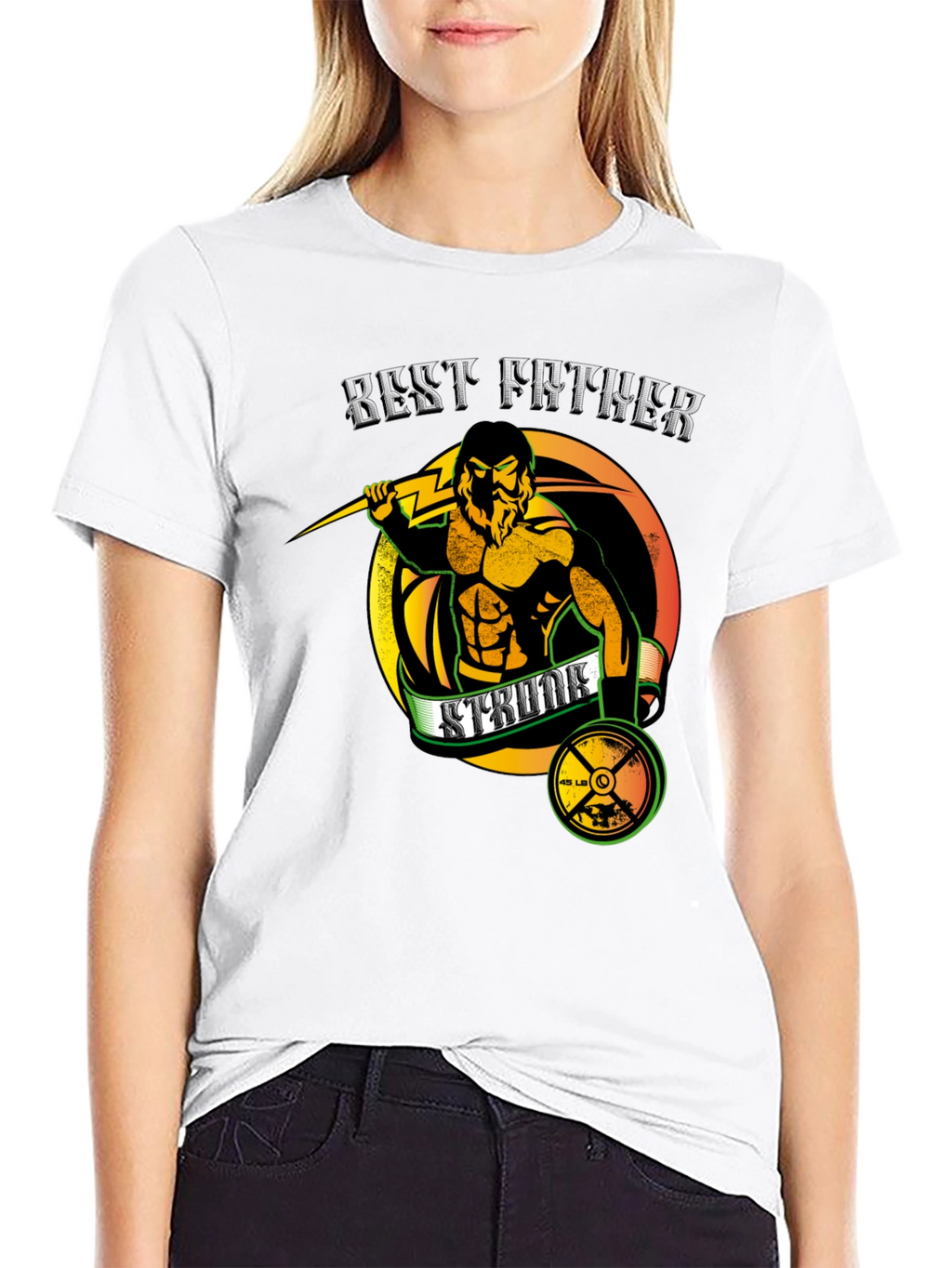 Best Father Strength Training Graphic T-Shirt