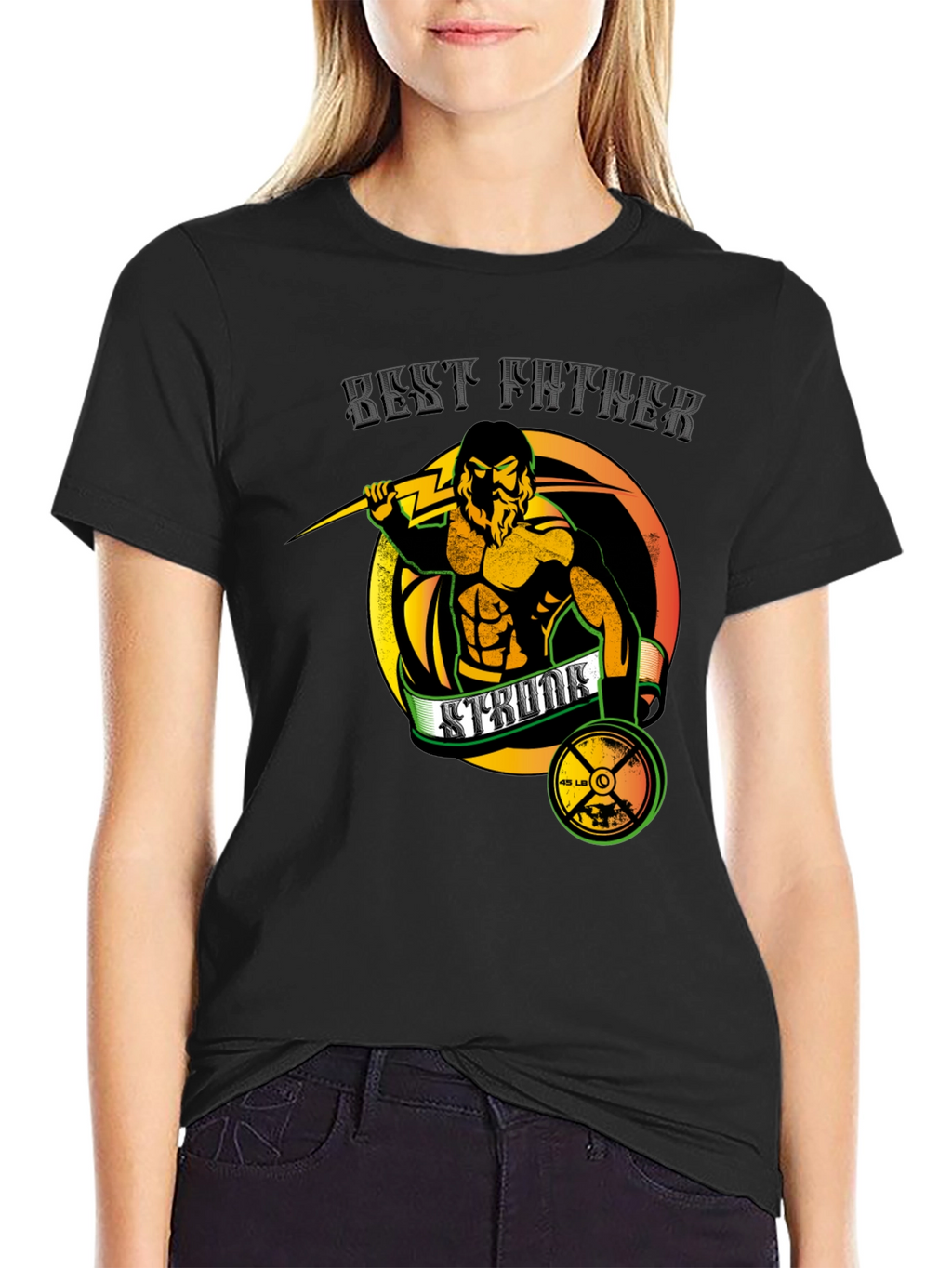 Best Father Strength Training Graphic T-Shirt