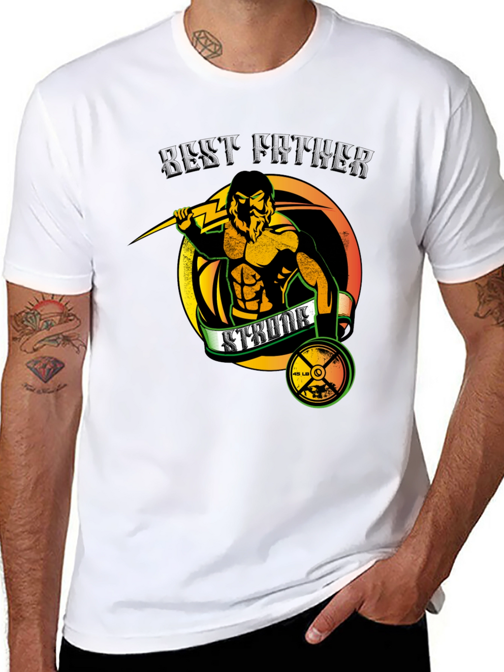 Best Father Strength Training Graphic T-Shirt