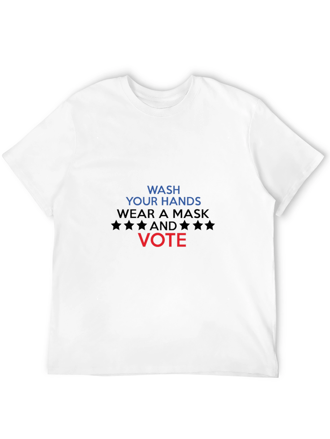 Wash Hands Wear Mask Vote Black T-Shirt