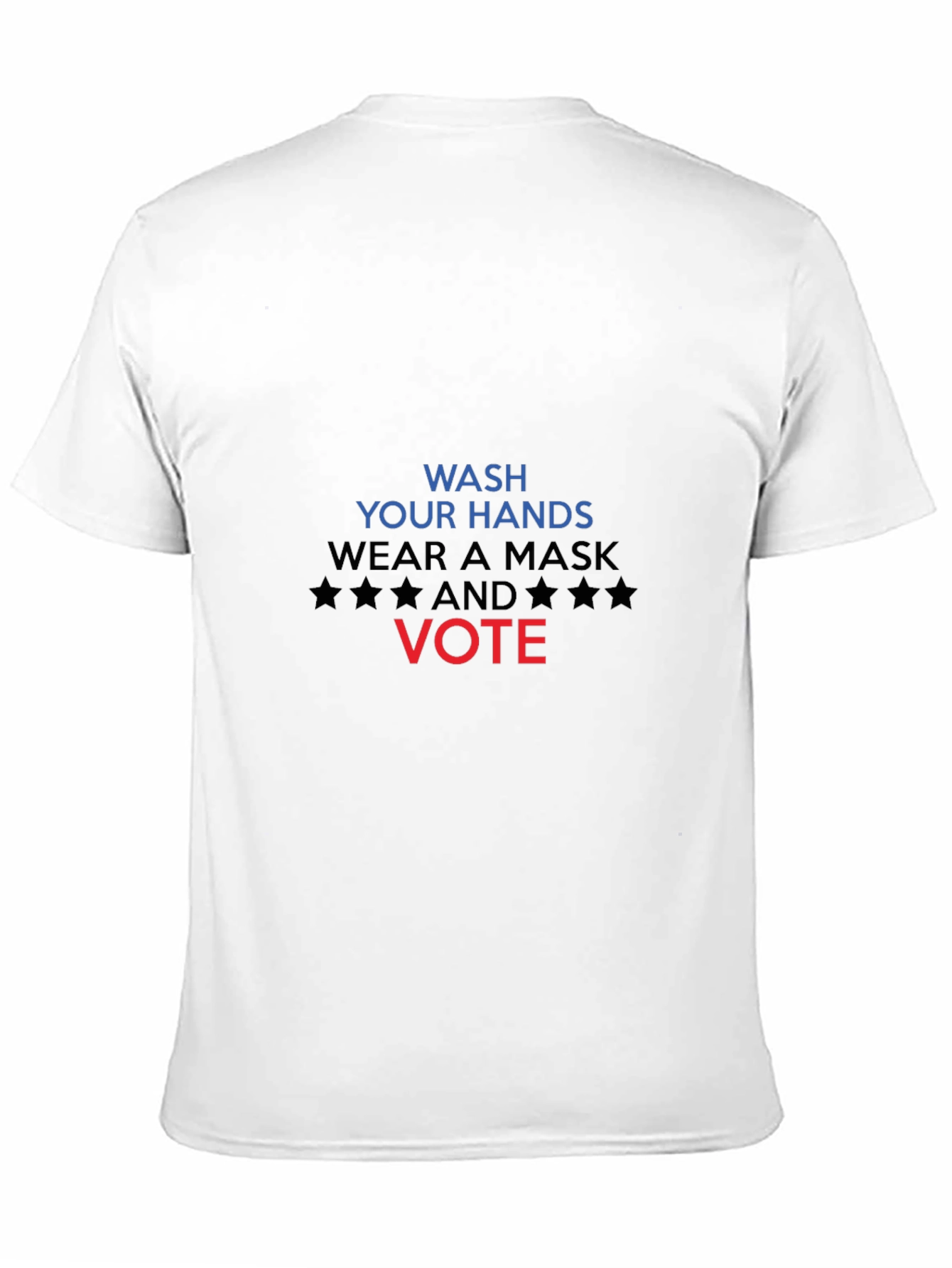 Wash Hands Wear Mask Vote Black T-Shirt