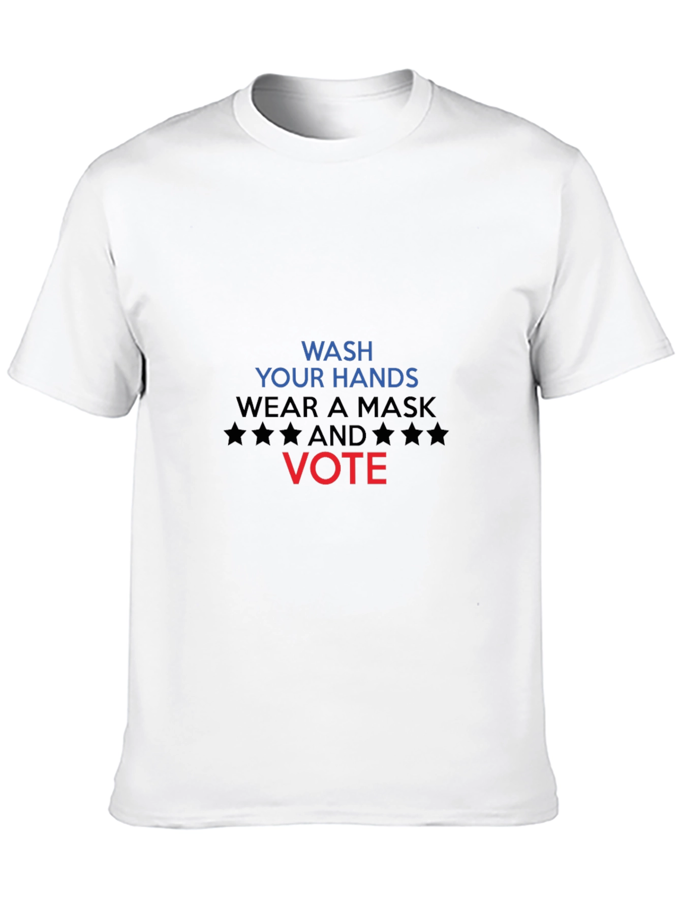 Wash Hands Wear Mask Vote Black T-Shirt