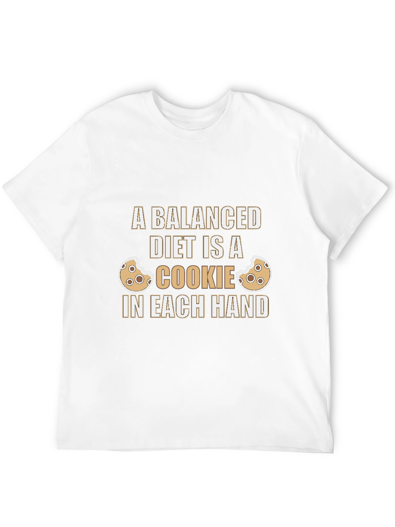 Funny Balanced Diet Cookie Graphic T-Shirt