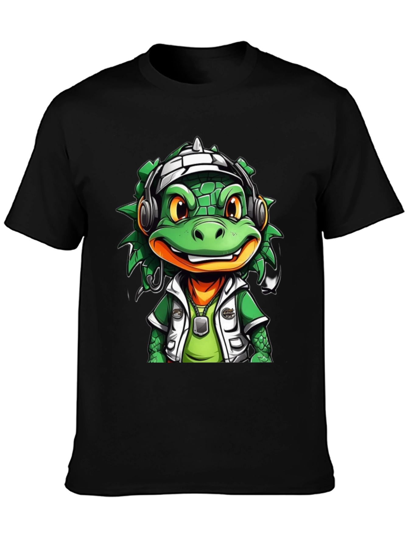 Cool Cartoon Lizard Graphic T-Shirt