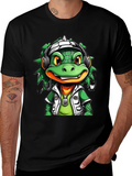 Cool Cartoon Lizard Graphic T-Shirt