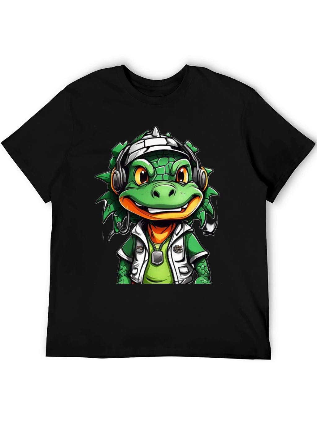 Cool Cartoon Lizard Graphic T-Shirt