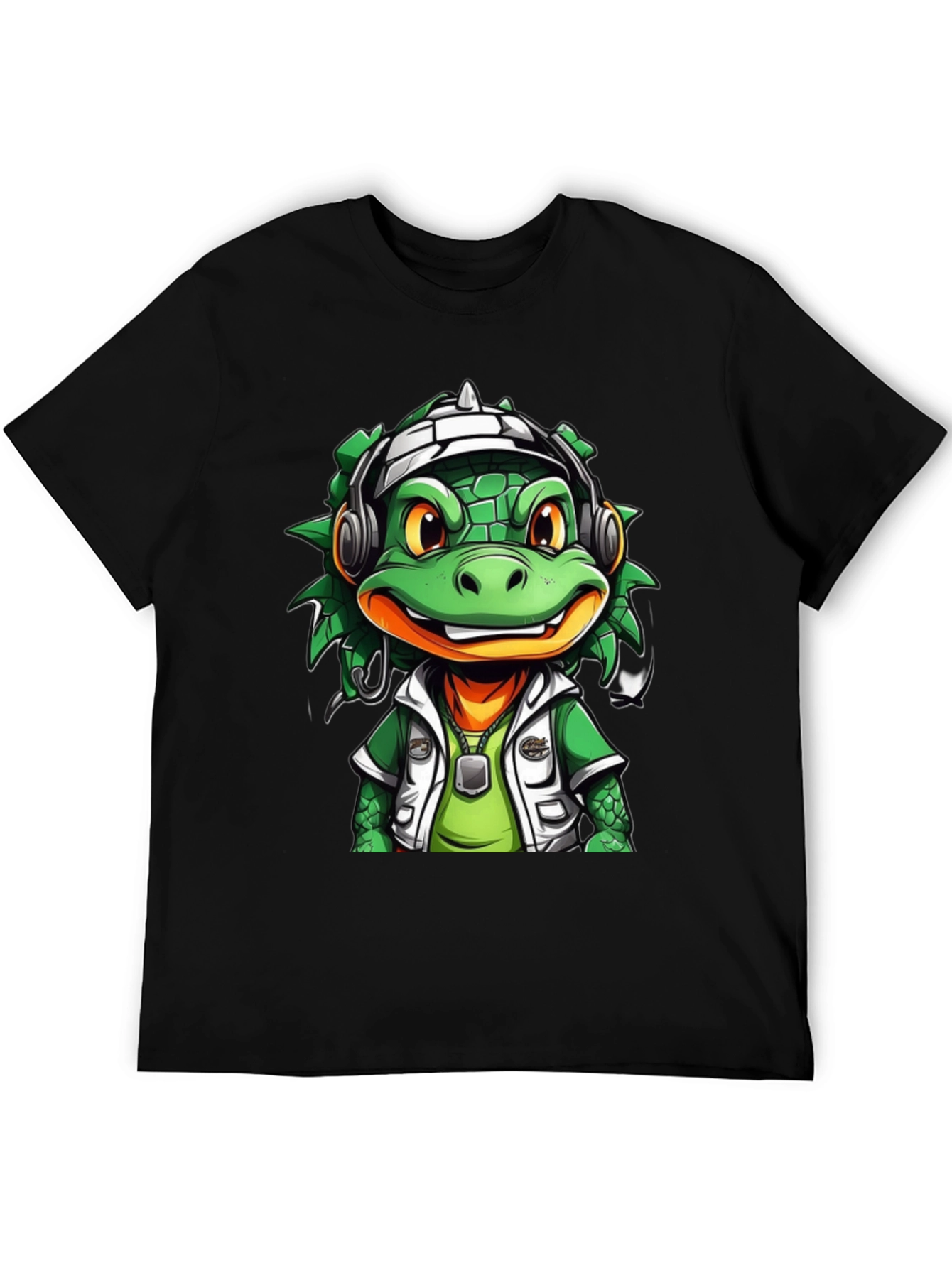 Cool Cartoon Lizard Graphic T-Shirt
