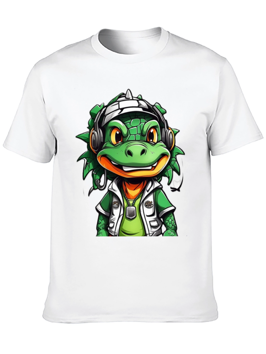 Cool Cartoon Lizard Graphic T-Shirt
