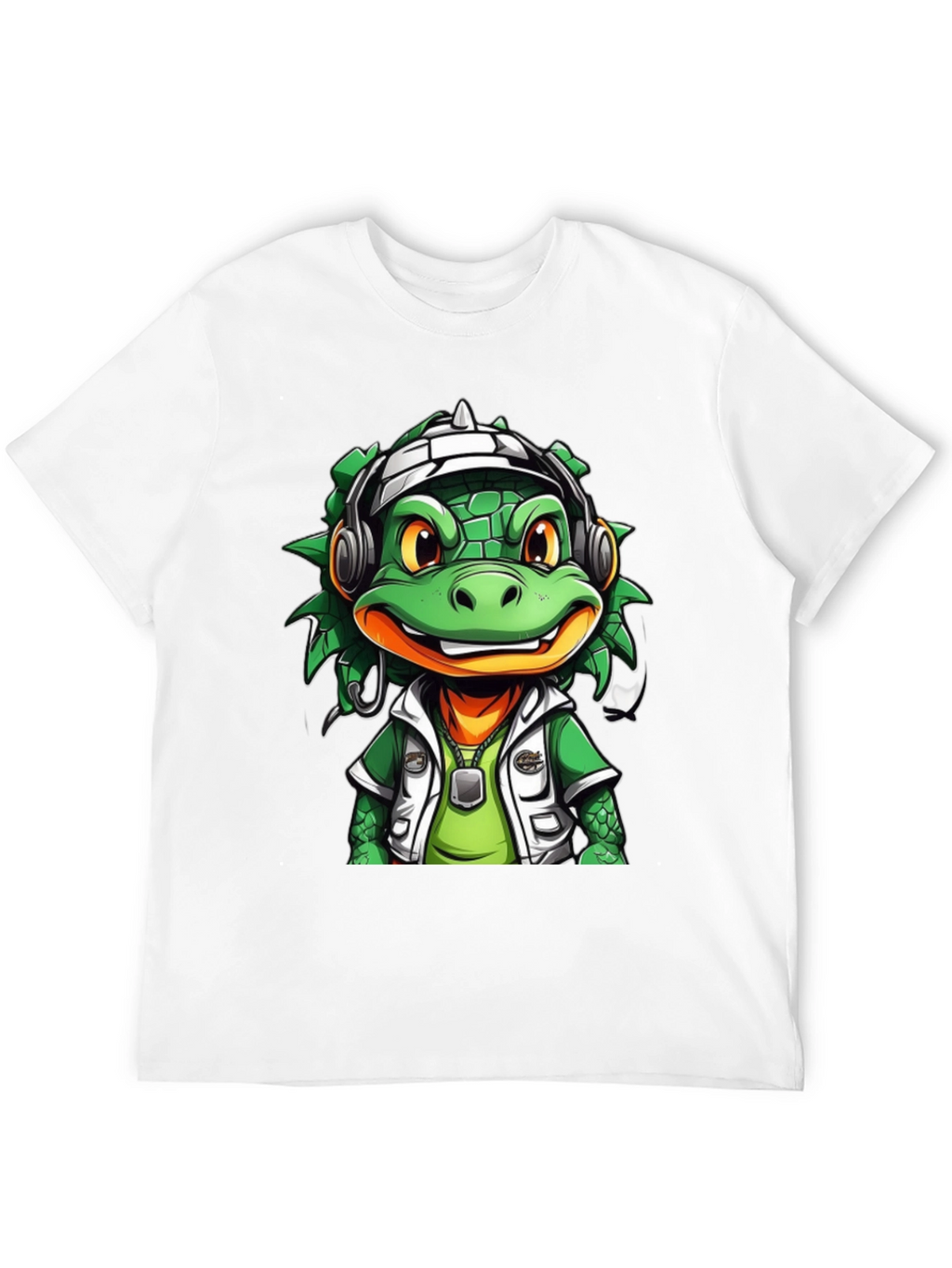 Cool Cartoon Lizard Graphic T-Shirt