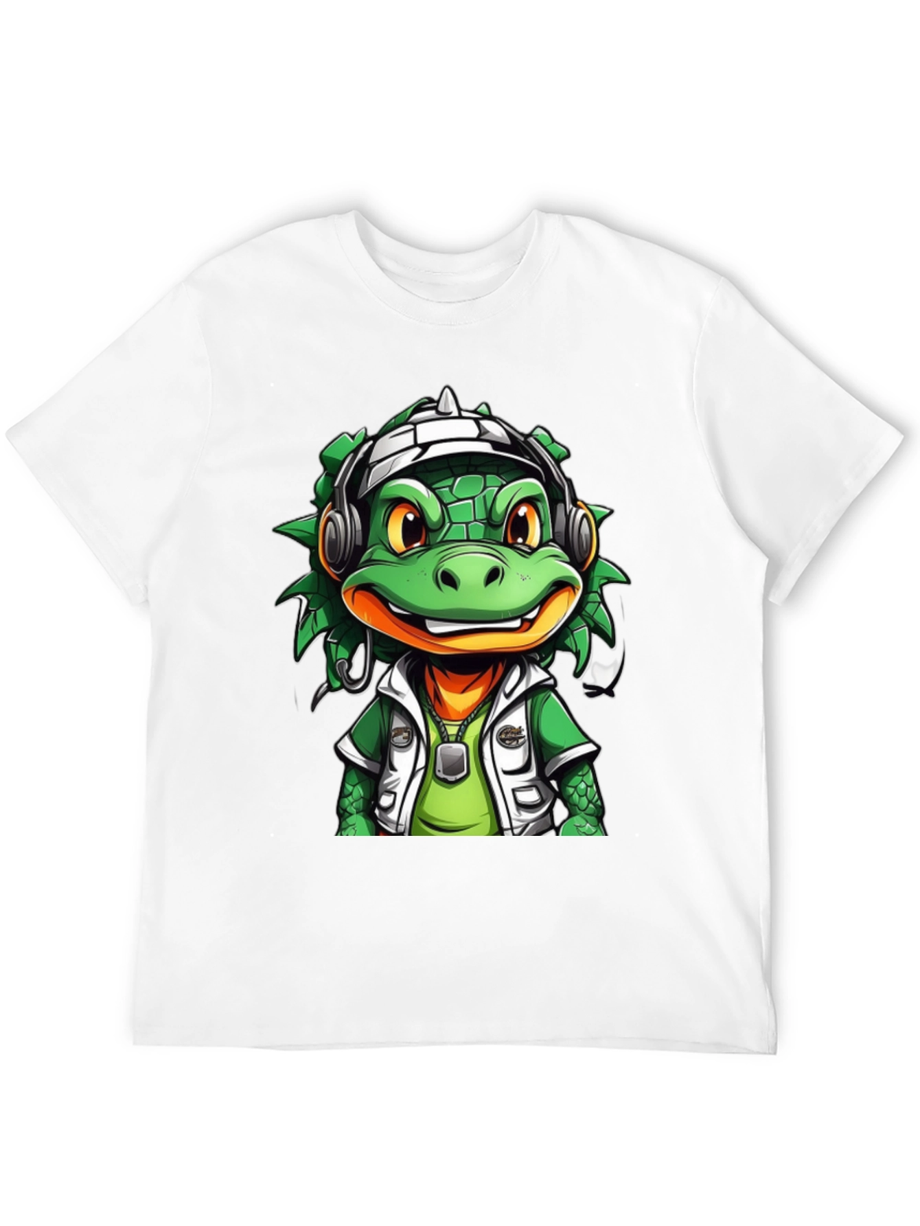 Cool Cartoon Lizard Graphic T-Shirt