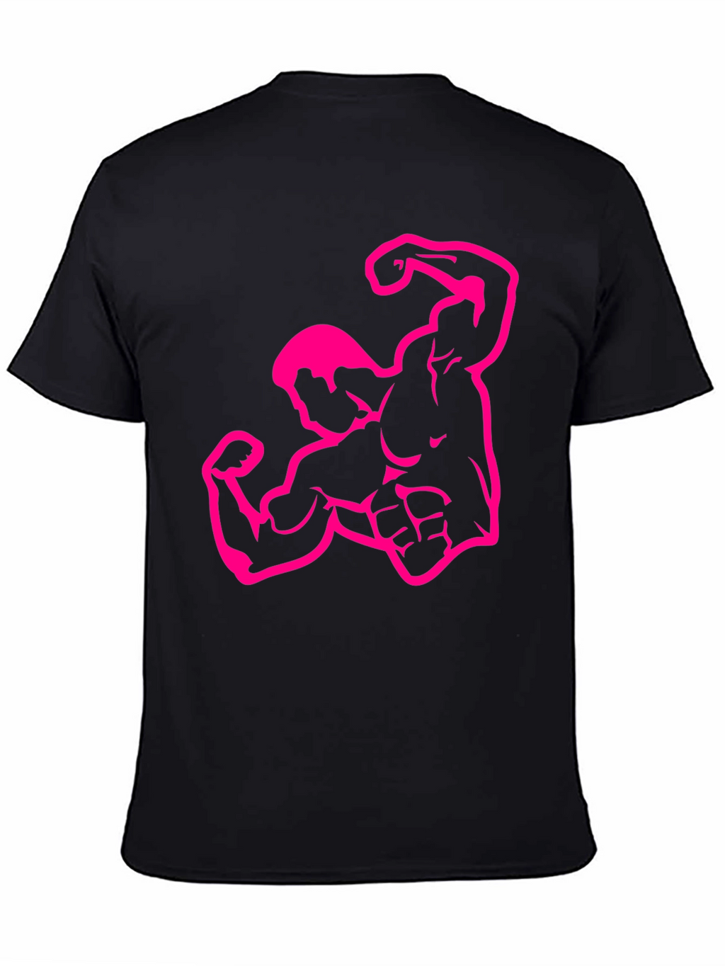 Muscle Man Graphic Tee - Black Crew Neck T-Shirt