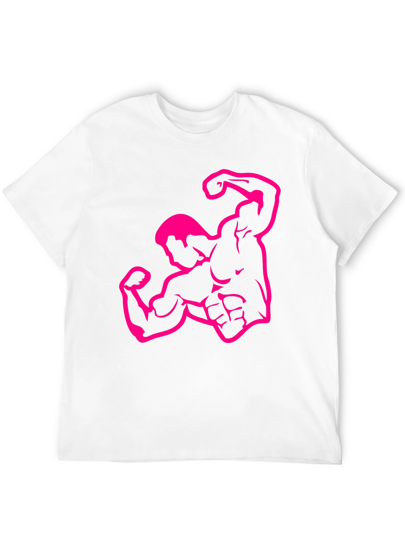Muscle Man Graphic Tee - Black Crew Neck T-Shirt
