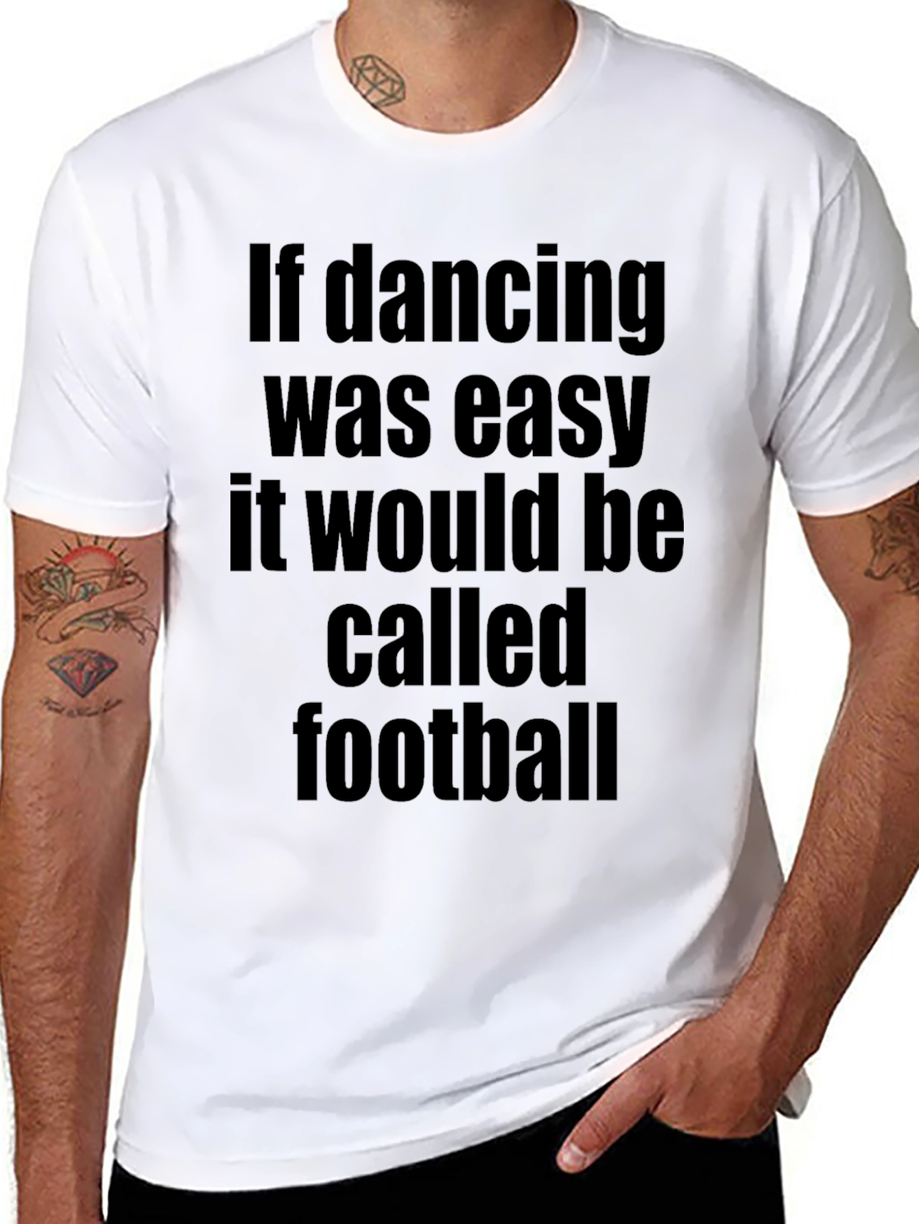 Funny Dancing and Football Graphic T-Shirt