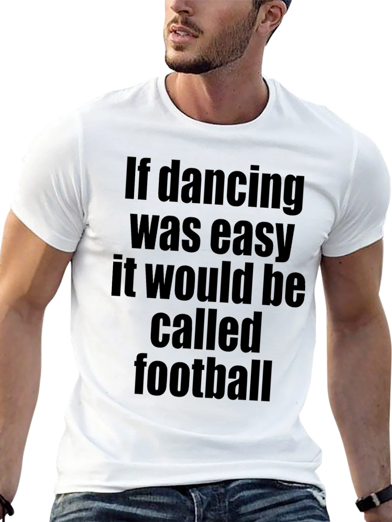 Funny Dancing and Football Graphic T-Shirt