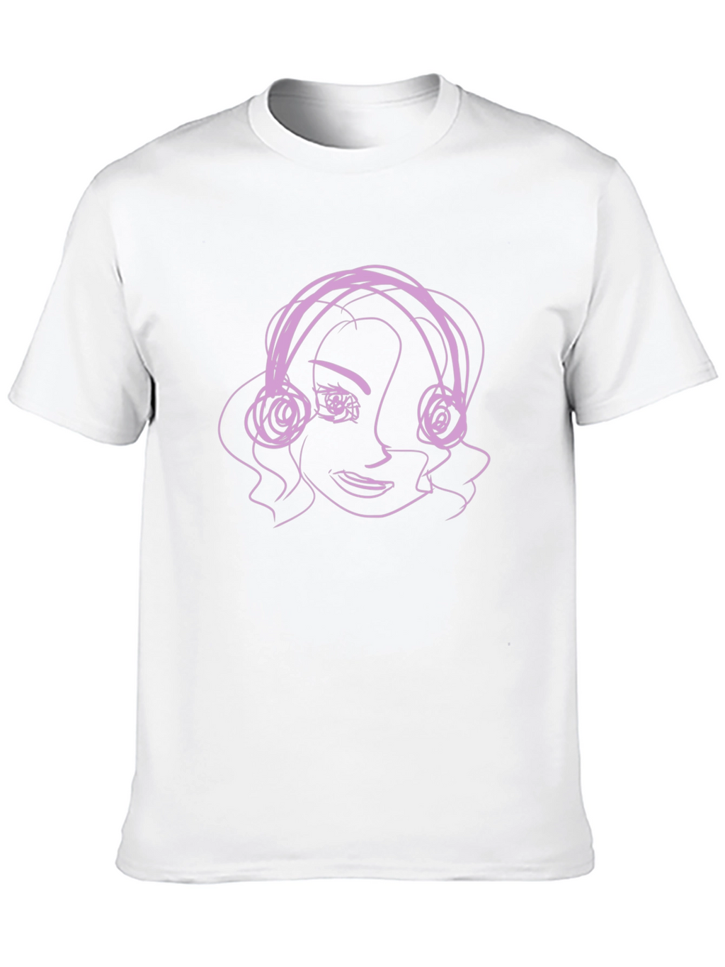 Abstract Line Art Graphic Tee - Black