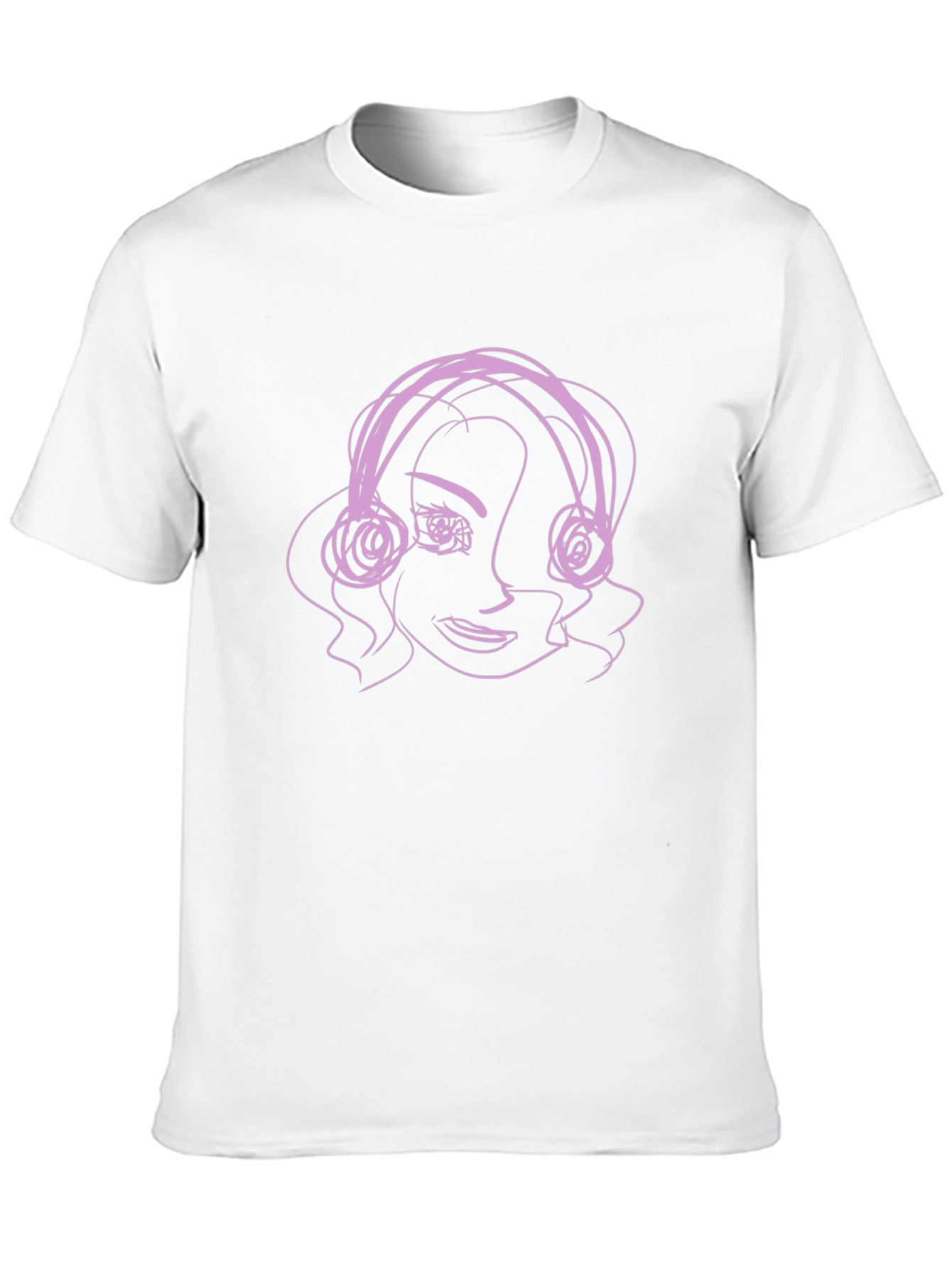Abstract Line Art Graphic Tee - Black