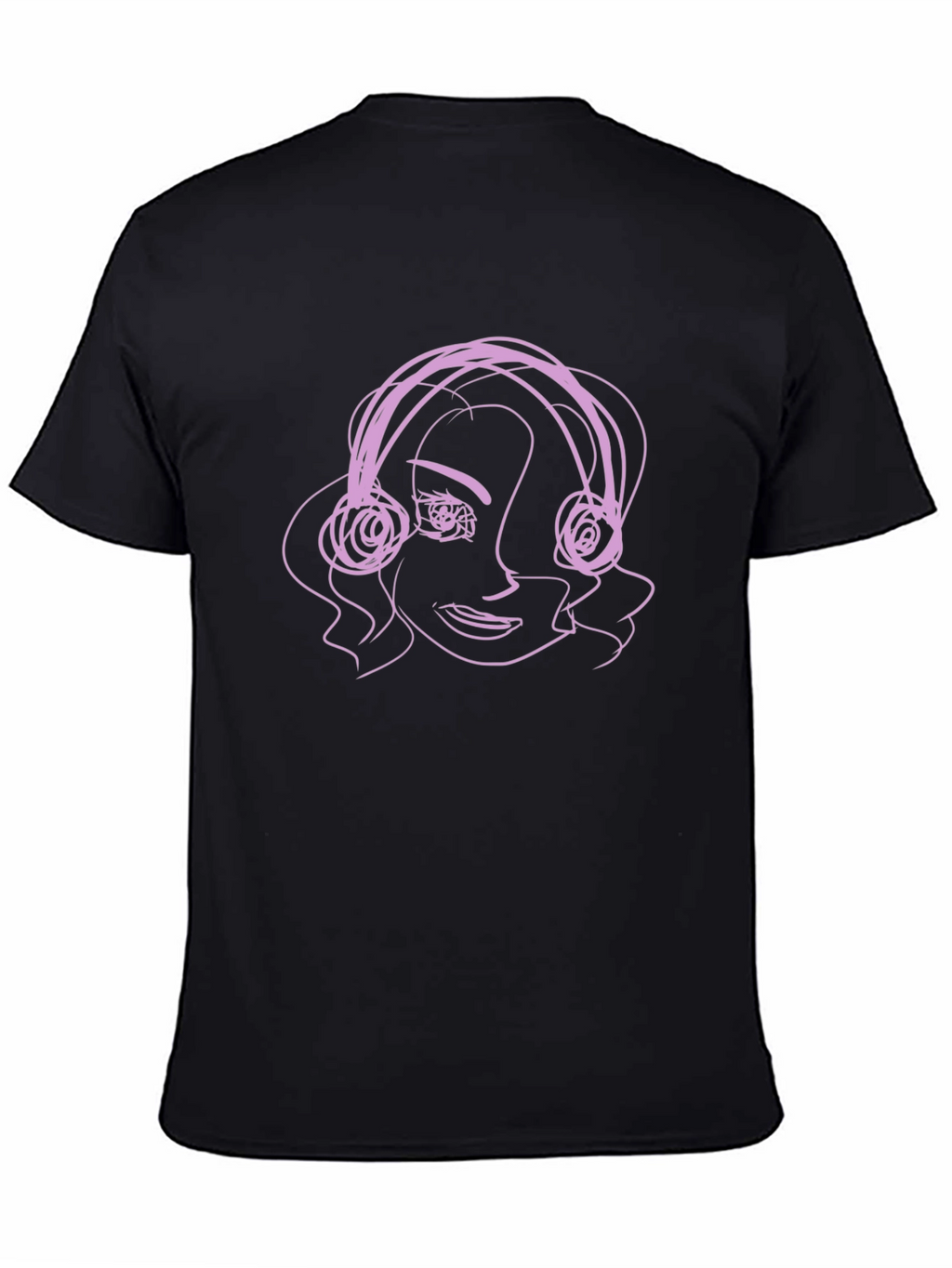 Abstract Line Art Graphic Tee - Black