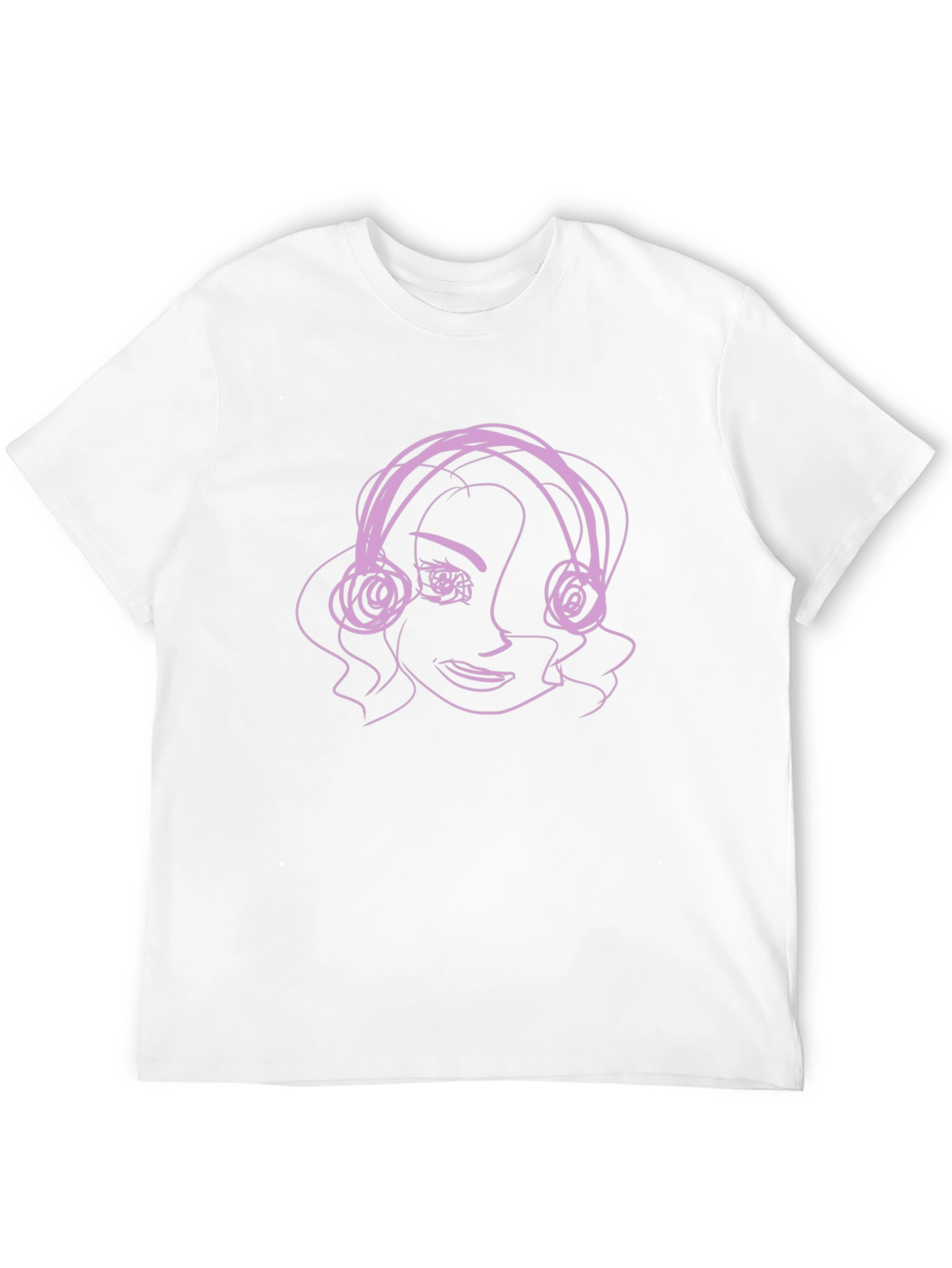 Abstract Line Art Graphic Tee - Black