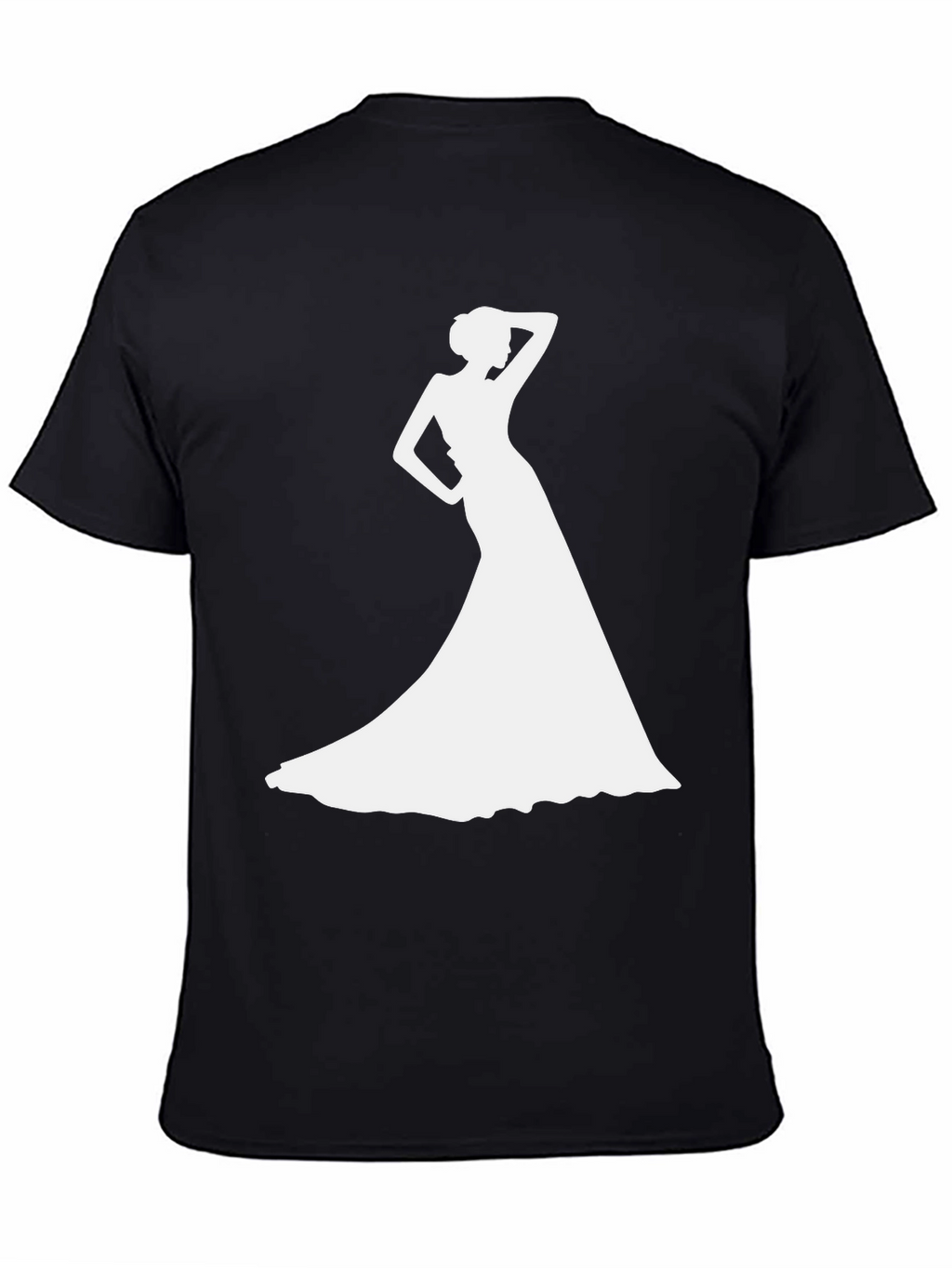 Elegant Woman Silhouette Black T-Shirt