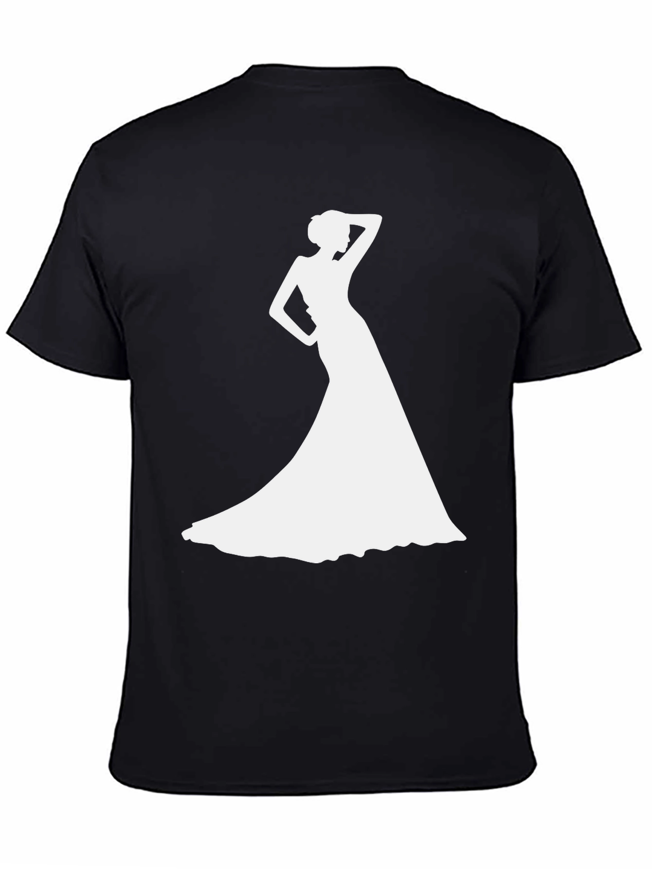 Elegant Woman Silhouette Black T-Shirt