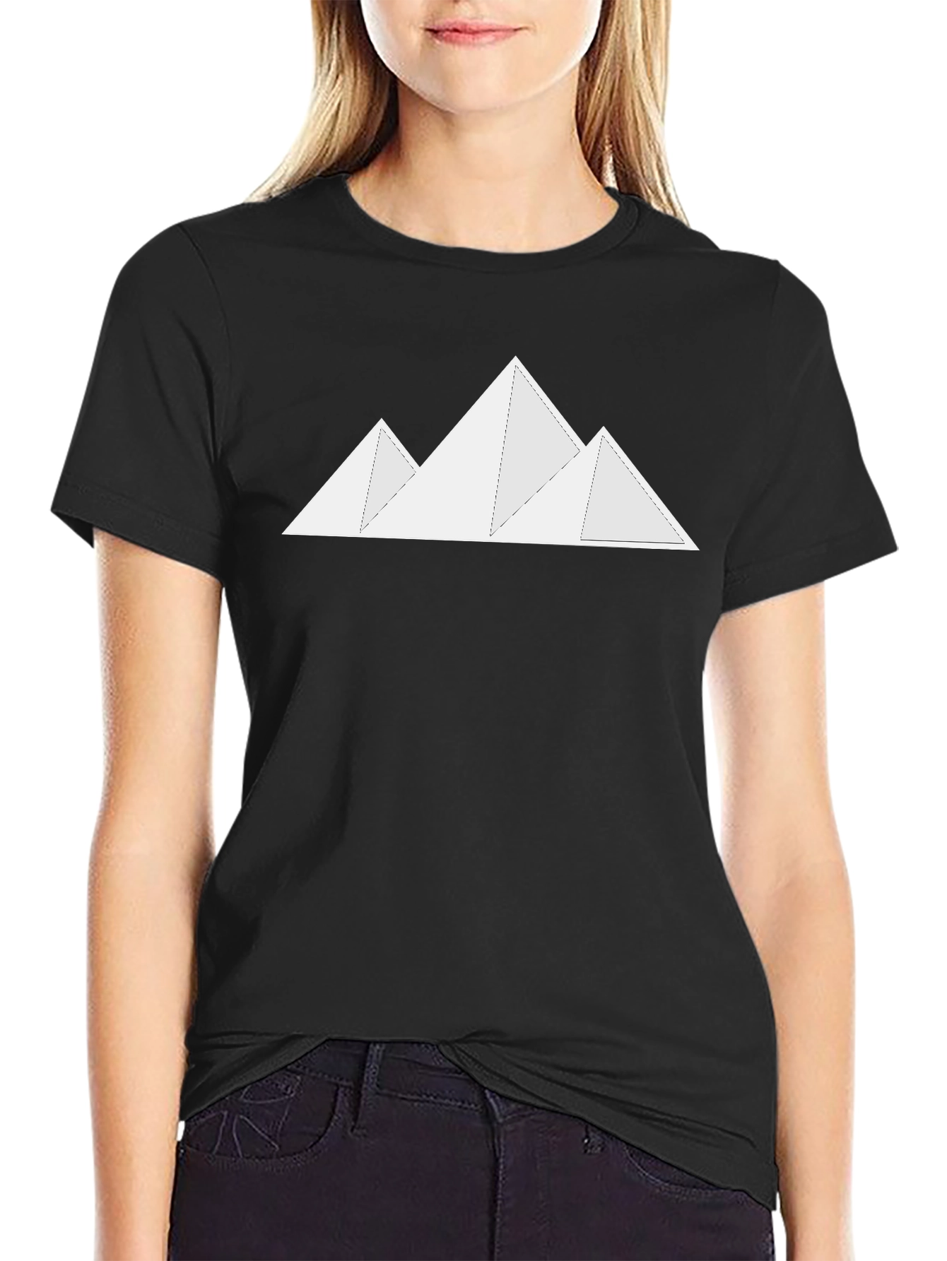 Minimalist Mountain Graphic Black T-Shirt