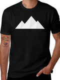 Minimalist Mountain Graphic Black T-Shirt