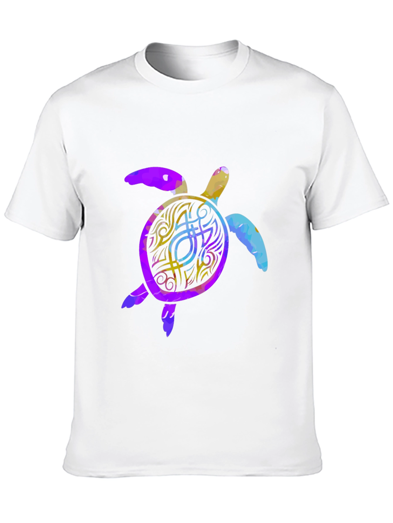 Turtle Graphic Print Mens Black T-Shirt