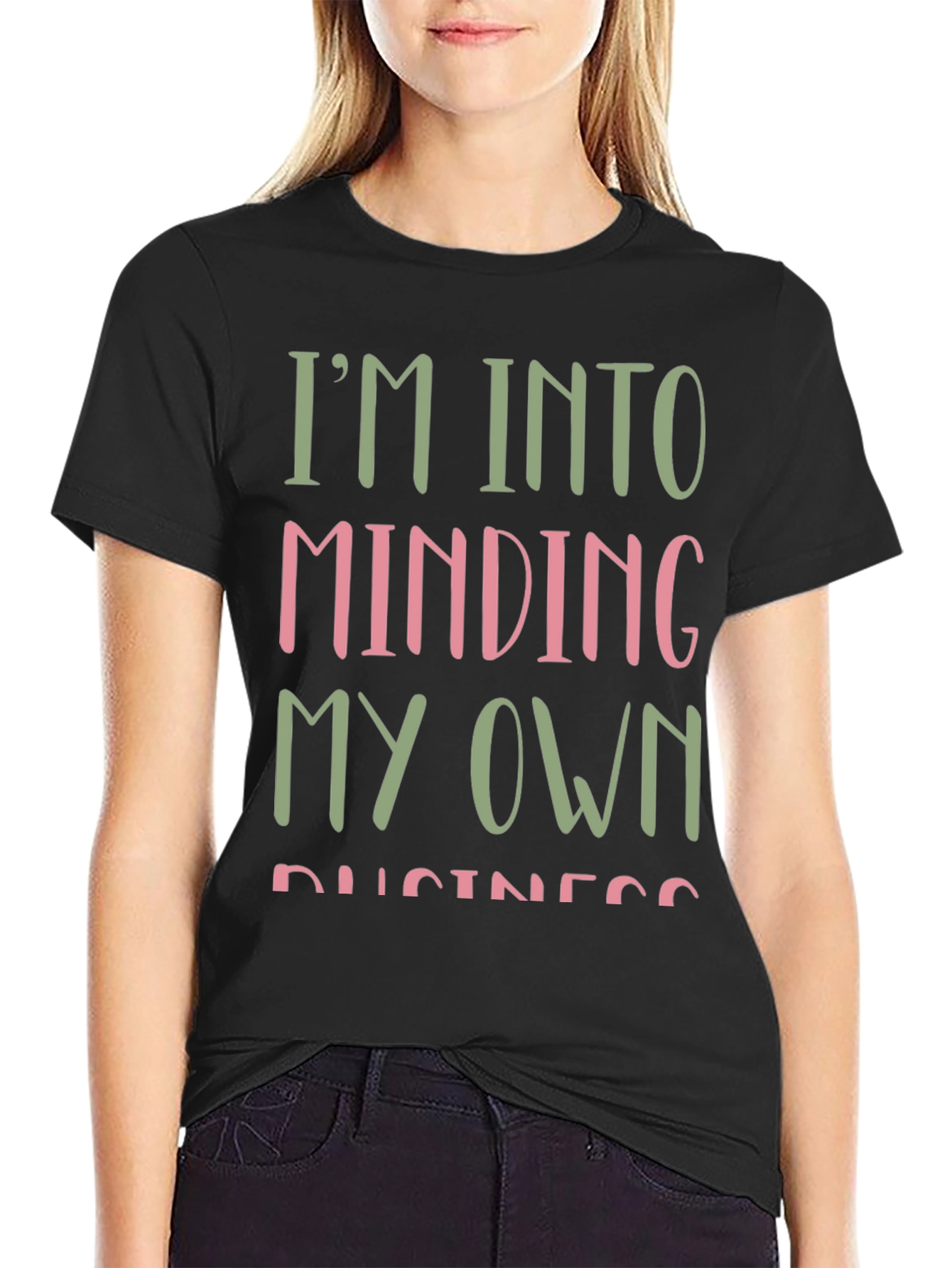 Mind Your Own Business Graphic Tee - Black