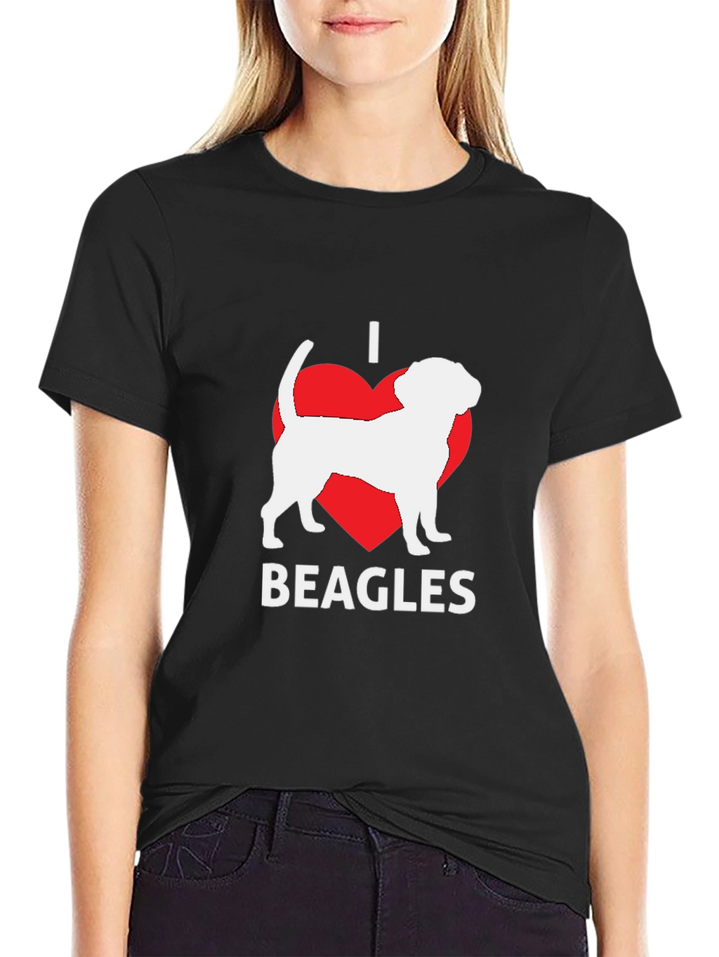 I Love Beagles T-Shirt - Black