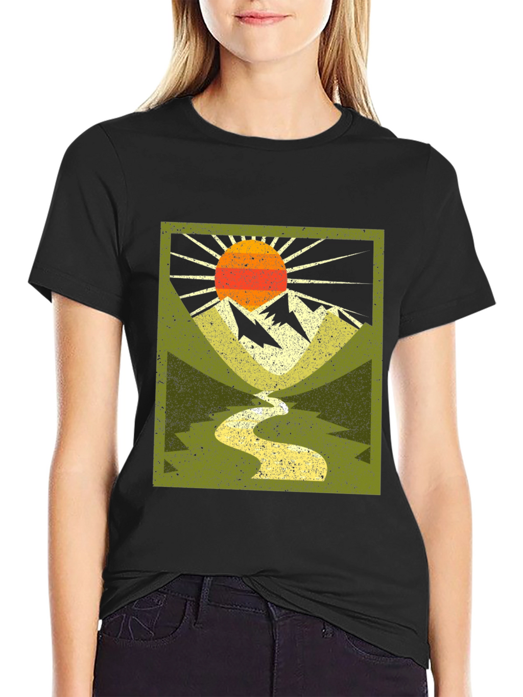 Mountain River Graphic Tee - Nature Adventure Shirt