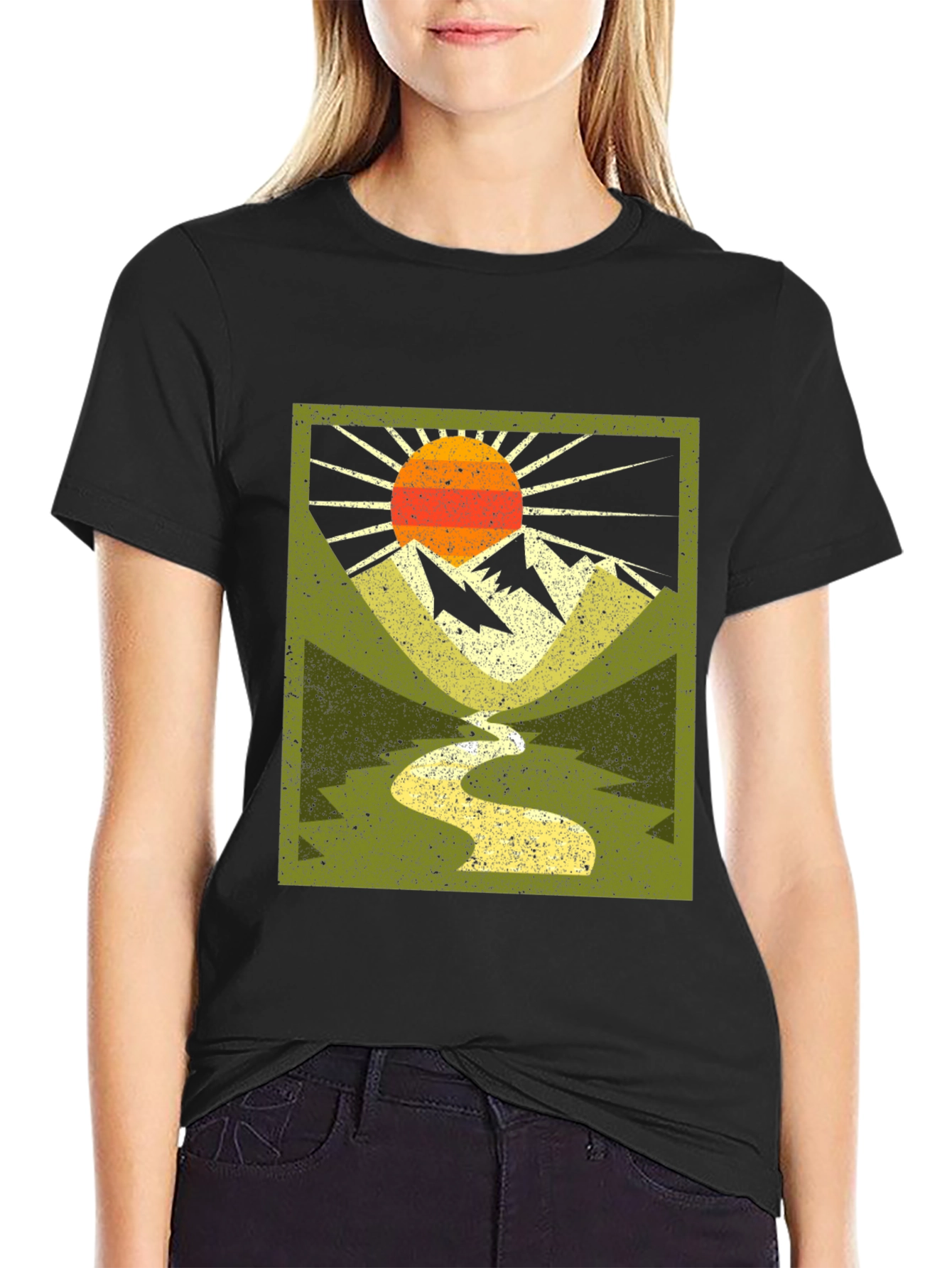 Mountain River Graphic Tee - Nature Adventure Shirt