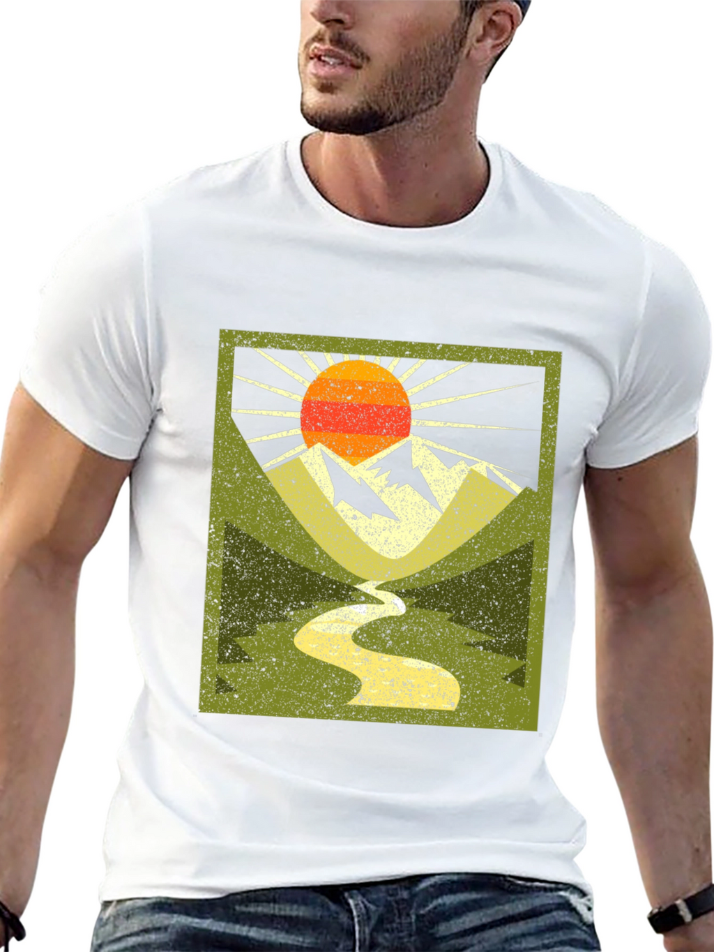Mountain River Graphic Tee - Nature Adventure Shirt