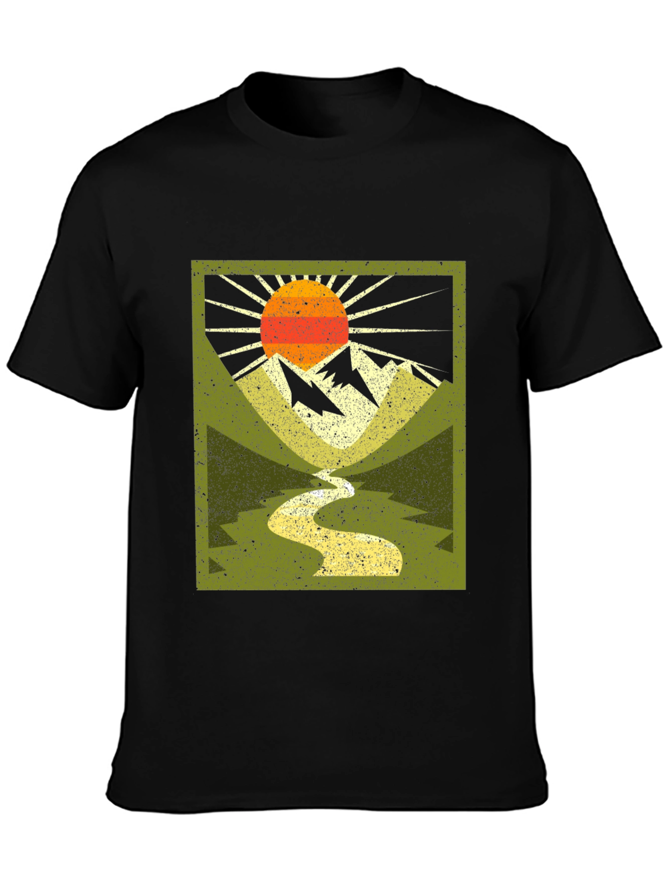Mountain River Graphic Tee - Nature Adventure Shirt