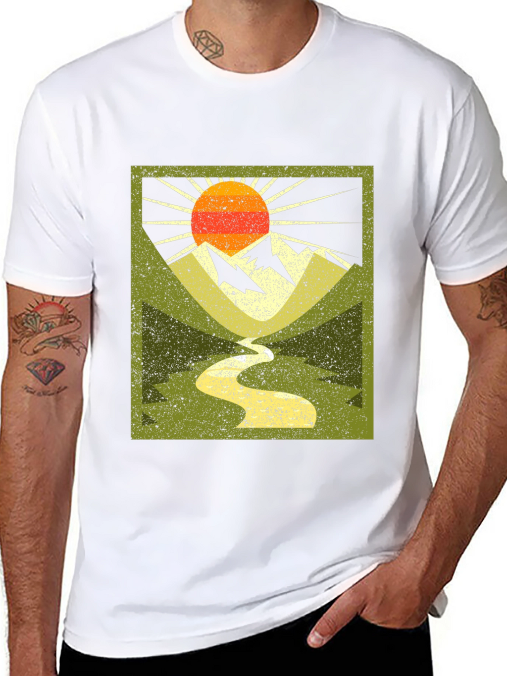 Mountain River Graphic Tee - Nature Adventure Shirt