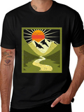 Mountain River Graphic Tee - Nature Adventure Shirt