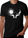 Sun and Moon Graphic Black T-Shirt