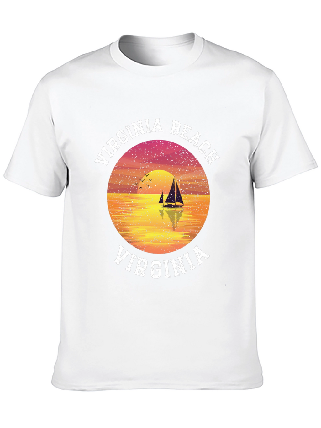 Virginia Beach T-Shirt Sunset Sailboat Graphic Tee