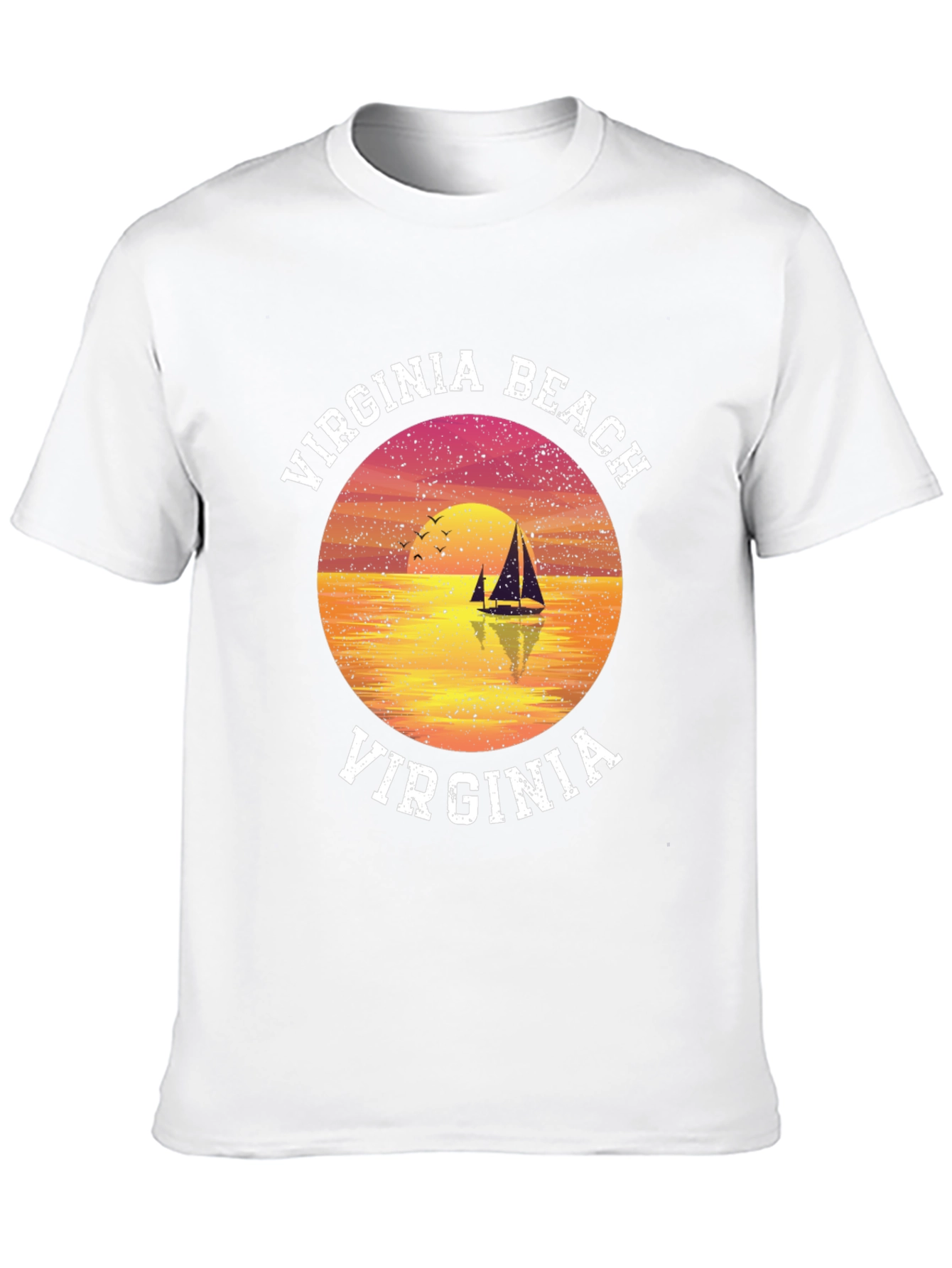 Virginia Beach T-Shirt Sunset Sailboat Graphic Tee