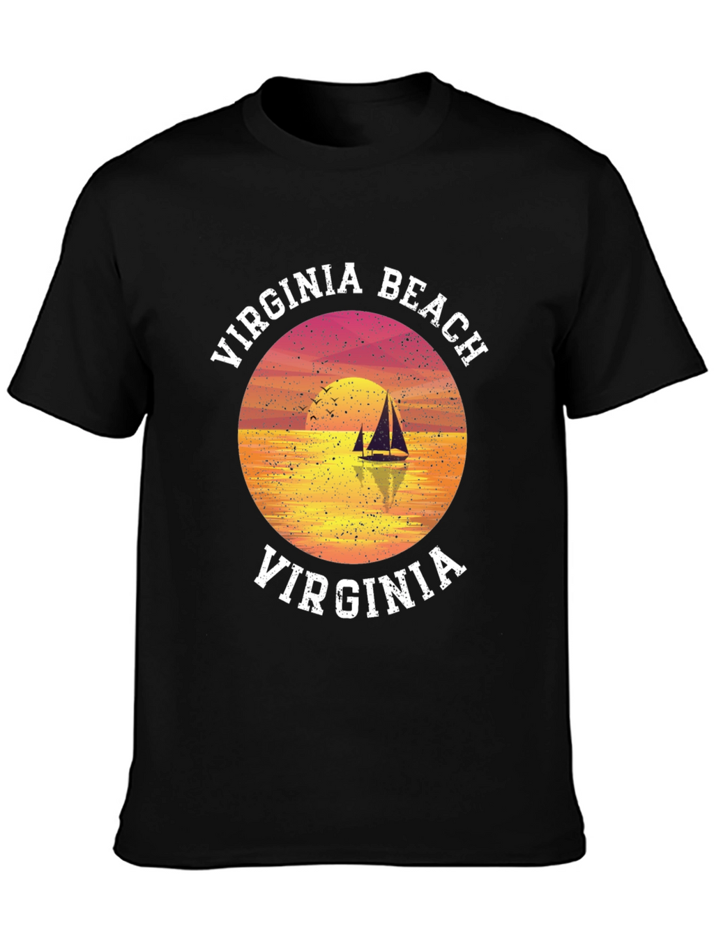 Virginia Beach T-Shirt Sunset Sailboat Graphic Tee